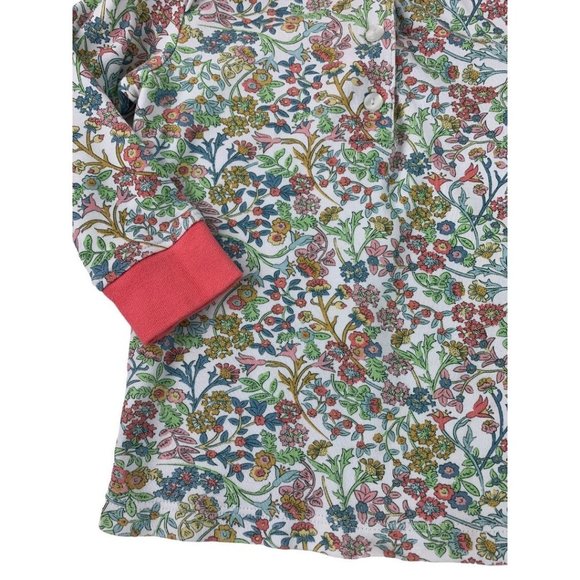 3 Baby Bliss Girls Floral Henley Style Top Shirt Pink Trim 100% Cotton - Picture 2 of 8